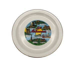 Vintage Arkansas Souvenir State Plate 7.5" Collectible Ceramic Scenic Landmarks